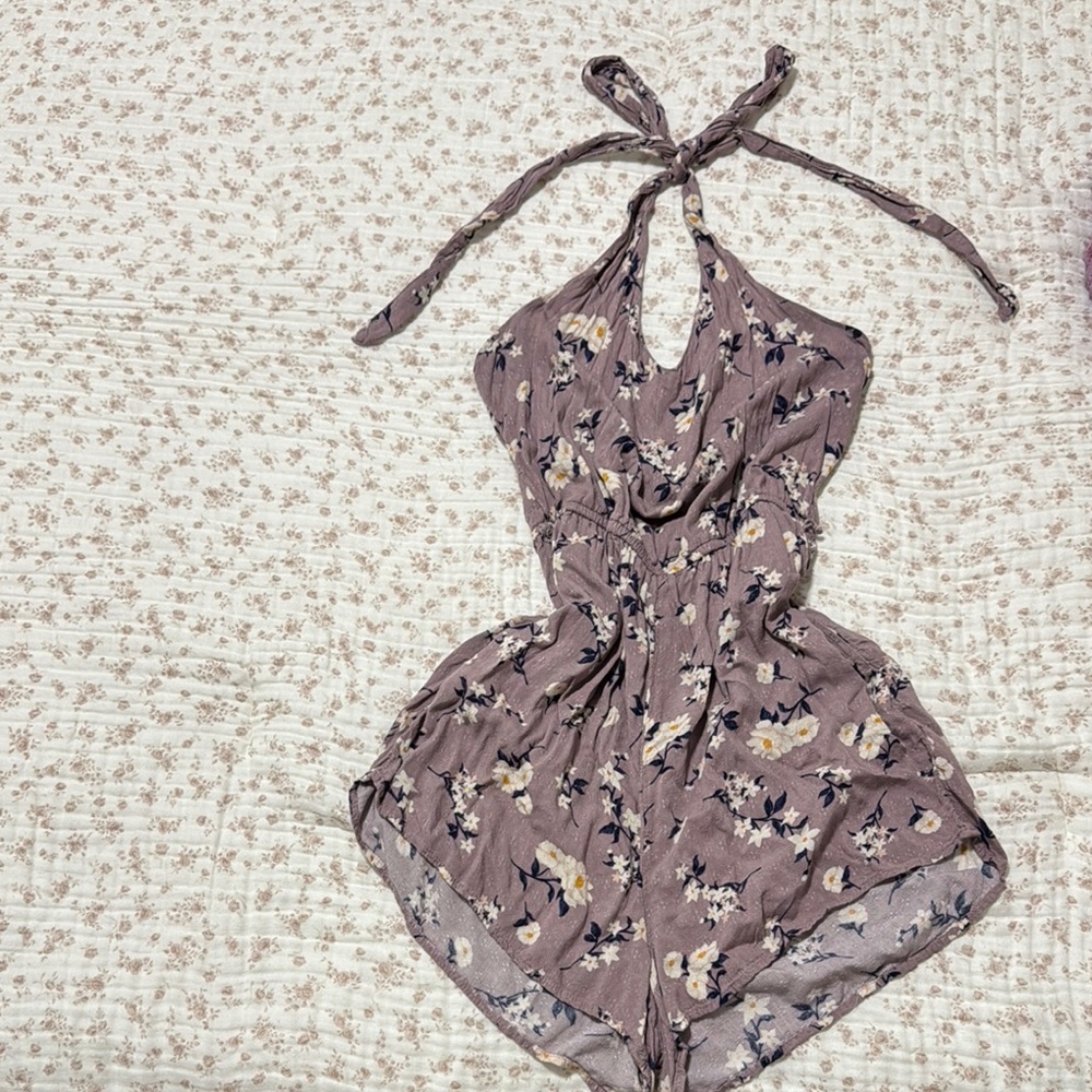 American Eagle Outfitters High Waist Purple Cream Shorts